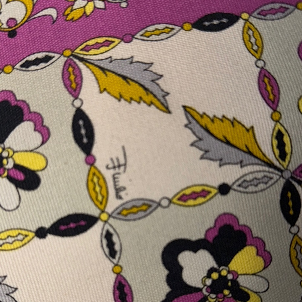 EUC Emilio Pucci Vibrant Pink and Black Tote Bag with Floral Design - Picture 13 of 14